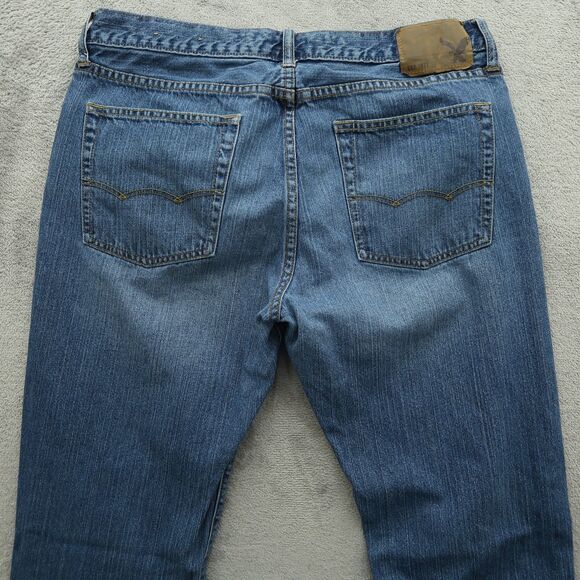 American Eagle Jeans Mens Size 33x34 Blue Original Straight 100% Cotton Denim - Picture 12 of 16